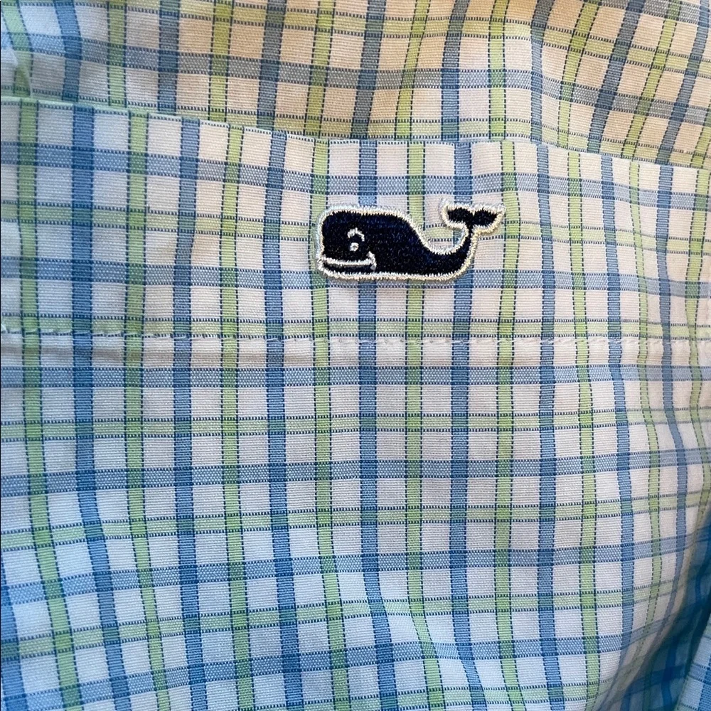 Vineyard Vines Men's Checkered Shirts - Blue, Green, White - Picture 3 of 5